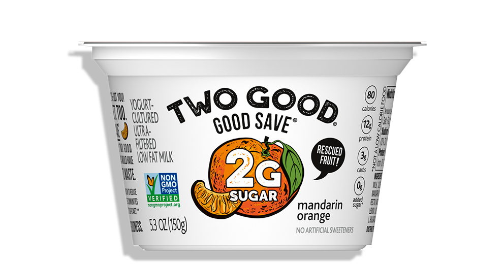 Two Good® GOOD SAVE® Mandarin Orange Yogurt-Cultured Ultra-Filtered Low Fat Milk With Less Sugar