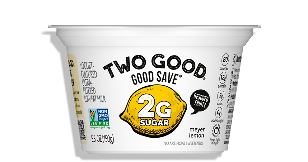 Two Good® GOOD SAVE® Meyer Lemon Yogurt-Cultured Ultra-Filtered Low Fat Milk With Less Sugar