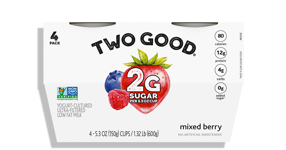 Two Good® Mixed Berry Yogurt-Cultured Ultra-Filtered Low Fat Milk With Less Sugar