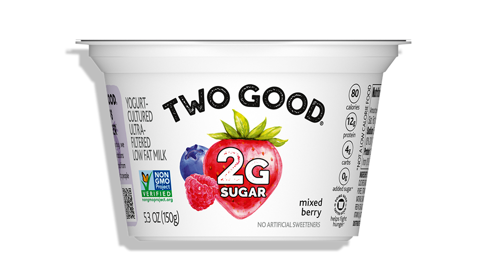 Two Good® Mixed Berry Yogurt-Cultured Ultra-Filtered Low Fat Milk With Less Sugar