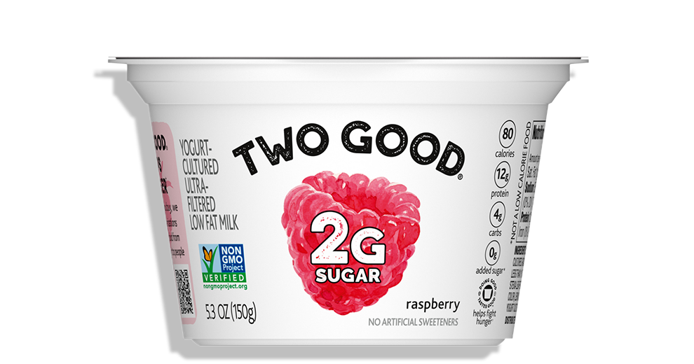 Two Good® Rasberry Yogurt-Cultured Ultra-Filtered Low Fat Milk With Less Sugar